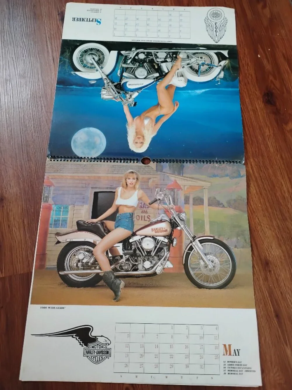 Harley-Davidson Motorcycle Dream Girls 1990 Calendar
